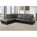 Brown Sectional - Andover Mills™ Burman 103.5" Wide Faux Leather Sofa & Chaise Upholstery/Microfiber/Microsuede | 35 H x 103.5 W x 74.5 D in | Wayfair