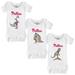 Infant Tiny Turnip White Philadelphia Phillies 3-Piece Dinosaur Bodysuit Set