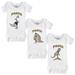 Infant Tiny Turnip White Pittsburgh Pirates 3-Piece Dinosaur Bodysuit Set