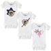 Girls Infant Tiny Turnip White Milwaukee Brewers 3-Piece Bodysuit Set