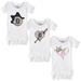 Girls Infant Tiny Turnip White Detroit Tigers 3-Piece Bodysuit Set