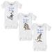 Infant Tiny Turnip White New York Yankees 3-Piece Dinosaur Bodysuit Set