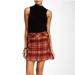 Free People Skirts | Free People Zip It To Plaid Mini Skirt | Color: Red/Tan | Size: 6