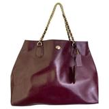 Coach Bags | Coach Xl Burgundy Leather Shopping Tote Bag | Color: Red | Size: Xl