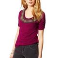 Anthropologie Tops | Deletta Anthro Burgundy Jewelscape Embellished Top | Color: Purple/Red | Size: S
