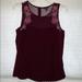 American Eagle Outfitters Tops | American Eagle Burgundy W Flower Appliqu Tank. | Color: Tan | Size: M