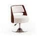 Salon White and Polished Chrome Faux Leather Adjustable Height Swivel Accent Chair - Manhattan Comfort AC034-WH