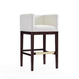 Kingsley 38 in. Ivory and Dark Walnut Beech Wood Barstool - Manhattan Comfort BS012-IV