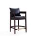 Ritz 34 in. Black and Dark Walnut Beech Wood Counter Height Bar Stool - Manhattan Comfort CS006-BK