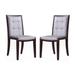 Executor Silver and Walnut Faux Leather Dining Chairs (Set of Two) - Manhattan Comfort DC003-SV