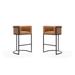 Cosmopolitan 37.8 in. Camel and Black Metal Barstool (Set of 2) - Manhattan Comfort 2-BS015-CL