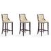 Fifth Avenue 45 in. Cream and Walnut Beech Wood Bar Stool (Set of 3) - Manhattan Comfort 3-BS007-CR