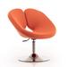Perch Orange and Polished Chrome Wool Blend Adjustable Chair - Manhattan Comfort AC037-OR