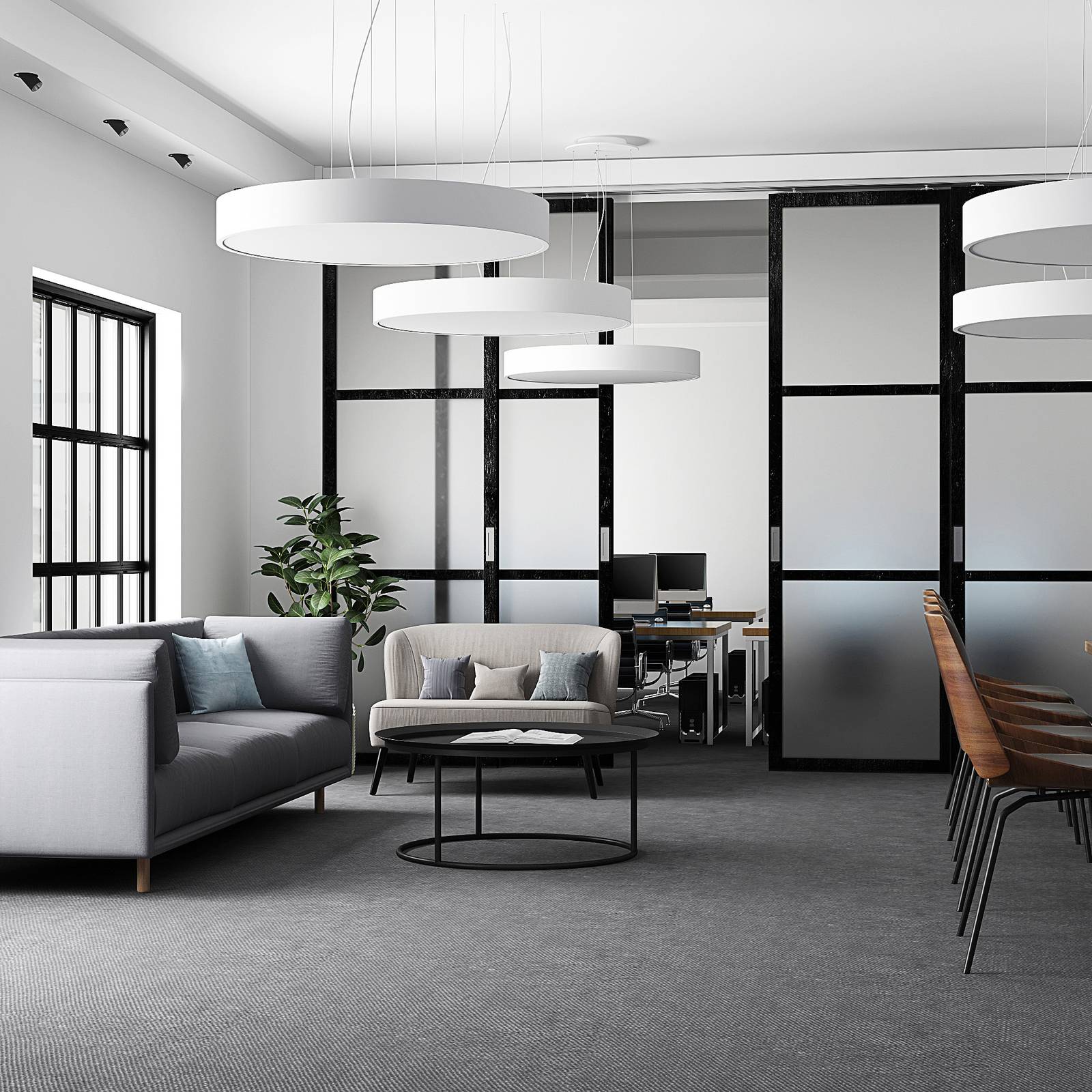 Hängelampe Noabelle Arcchio, dimmbar, weiß / opal, für Küche, Metall, Modern