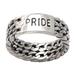 Be Proud,'Men's Inspirational Sterling Silver Band Ring'