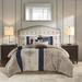 Astoria Grand Chambord 7 Piece Jacquard Comforter Set w/ Throw Pillows /Polyfill/Microfiber in Blue/Navy | Wayfair ATGD4067 39096184