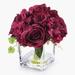 Rosdorf Park Hydrangea Flower Arrangement in Glass Vase Silk in Red/Pink | 8 H x 6 W x 6 D in | Wayfair EEDA31C885D0403089A2D82453101370