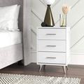 Mercury Row® Rossignol 3 - Drawer Nightstand Wood in White | 24 H x 15.75 W x 13 D in | Wayfair 6B164B633D784E68B95A4D5F22E32A26