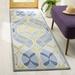 Blue/Gray 30 x 0.25 in Area Rug - Safavieh Chelsea Abstract Hand Hooked Wool Blue/Gray/Beige Area Rug Wool | 30 W x 0.25 D in | Wayfair HK180A-28