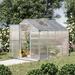 Outsunny 8' L x 6' W Polycarbonate Walk-In Greenhouse with Rooftop Vent & UV-Resistant Walls