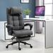 Vinsetto Executive Linen Fabric Home Office Chair with Retractable Footrest, Headrest, and Lumbar Support