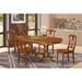 East West Furniture Dining Set Includes an Oval Table with Butterfly Leaf and Dining Chairs (Chair Seat Type Options)