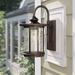 Red Barrel Studio® Ashendon Oil Rubbed Bronze Seeded Glass Outdoor Sconce Aluminum/Glass/Metal in Brown/Gray | 13 H x 7.5 W x 9 D in | Wayfair