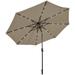 10ft Patio Umbrella Solar LED Lighted Market Umbrella w/Crank