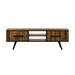 59 Inches Rustic 2 Door TV Stand with Angled Legs, Brown