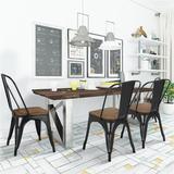 Kelly Clarkson Home Linda Slat Back Stacking Side Chair Wood/Metal in Brown | 33 H x 21.3 W x 17.7 D in | Wayfair C8CAE9E76DE541779AF7DDB4B9B4639A