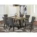 East West Furniture Kitchen Table Set- a Dining Table and Dark Gotham Linen Fabric Parson Chairs, Black(Pieces Options)