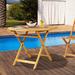 Outsunny 39" Acacia Wood Octagon Folding Outdoor Bistro Table with Umbrella Hole