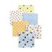 Cozy Line 6-Pack Blue Yellow Sports Bear Mouse Dot Baby Boy Cotton Flannel Receiving Blankets
