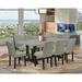 Winston Porter Aimee-Lee 9-Pc Dinette Room Set - 8 Kitchen Parson Chairs & 1 Modern Rectangular Cement Kitchen Table Top w/ High Chair Back | Wayfair