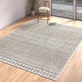 Black/White 94 x 0.01 in Indoor/Outdoor Area Rug - Wade Logan® Laruth Tribal Indoor/Outdoor Area Rug | 94 W x 0.01 D in | Wayfair