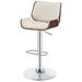 George Oliver Danina Swivel Adjustable Height Stool Wood/Upholstered/Leather/Metal/Faux leather in Brown | 19.75 W x 20 D in | Wayfair