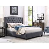 Lark Manor™ Dorthy Tufted Low Profile Standard Bed Upholstered in Gray | 53 H x 86 W x 86 D in | Wayfair 9396E23F9DC045349C0EADFE9DC417EE