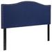 Charlton Home® Fitzsimmons Arched Headboard w/ Accent Nail Trim Upholstered/Metal/Polyester in Blue | 42.75 H x 56.75 W x 2 D in | Wayfair