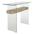 Highland Dunes Kayley 39.4" Console Table Glass in Brown | 31.5 H x 39.4 W x 13.8 D in | Wayfair 96ECEAE15BE146709BE1F942D85921EF