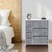 Sorbus 7 Drawers Chest Dresser - Gray White Metal/Fabric in Gray/White | 28.75 H x 25 W x 11.87 D in | Wayfair DRW-6D-GRYWH