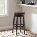Red Barrel Studio® Solid Wood Faux Leather Swivel Counter & Bar Stool Wood in Brown | 31 H in | Wayfair 5D3AF88CB4C34D898570C43C93E54FC1