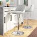 Mercury Row® Simard Swivel Adjustable Height Bar Stool Upholstered/Leather/Metal in Gray | 18 W x 20 D in | Wayfair