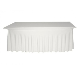 Gastro Uzal eckige Tischhusse Deluxe 140 x 70 cm Weiß