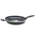 GreenPan Frying Pan with Helper Handle, Non Stick, Toxin Free Ceramic Frypan - Induction & Oven Safe Cookware - 32 cm, Black