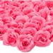 50pc Artificial Fake Dark Pink Rose Flower Head for Wedding Bouquet Home Decor - 3"