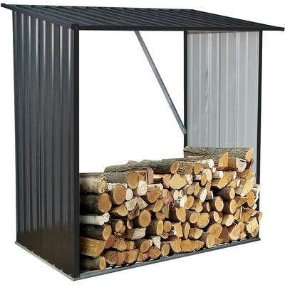 Hanover Indoor/Outdoor Galvanized Steel Firewood Storage Rack Holds up to 55 CU. FT. of Stacked Firewood