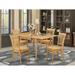 East West Furniture Kitchen Table Set- a Rectangle Dining Room Table and Dining Chairs, Oak (Pieces Option)