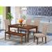 East West Furniture Dining Room Table Set Consist of a Kitchen Table and Linen Fabric Parson Chairs, (Pieces & Finish Options)