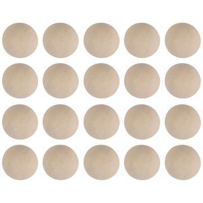 Unfinished Half Wooden Balls for Crafts and DIY Projects (1.5 In, 20 Pack)