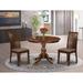 East West Furniture 3 Piece Dining Table Set- a Round Dining Table and 2 Kitchen Chairs,(Finish & Seat Options)